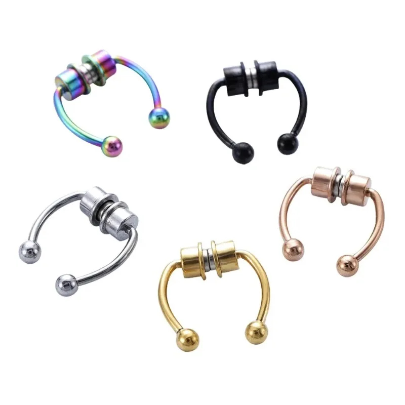 Body Jewelry Nose - 1/2/3 adet sahte manyetik burun halkaları,
