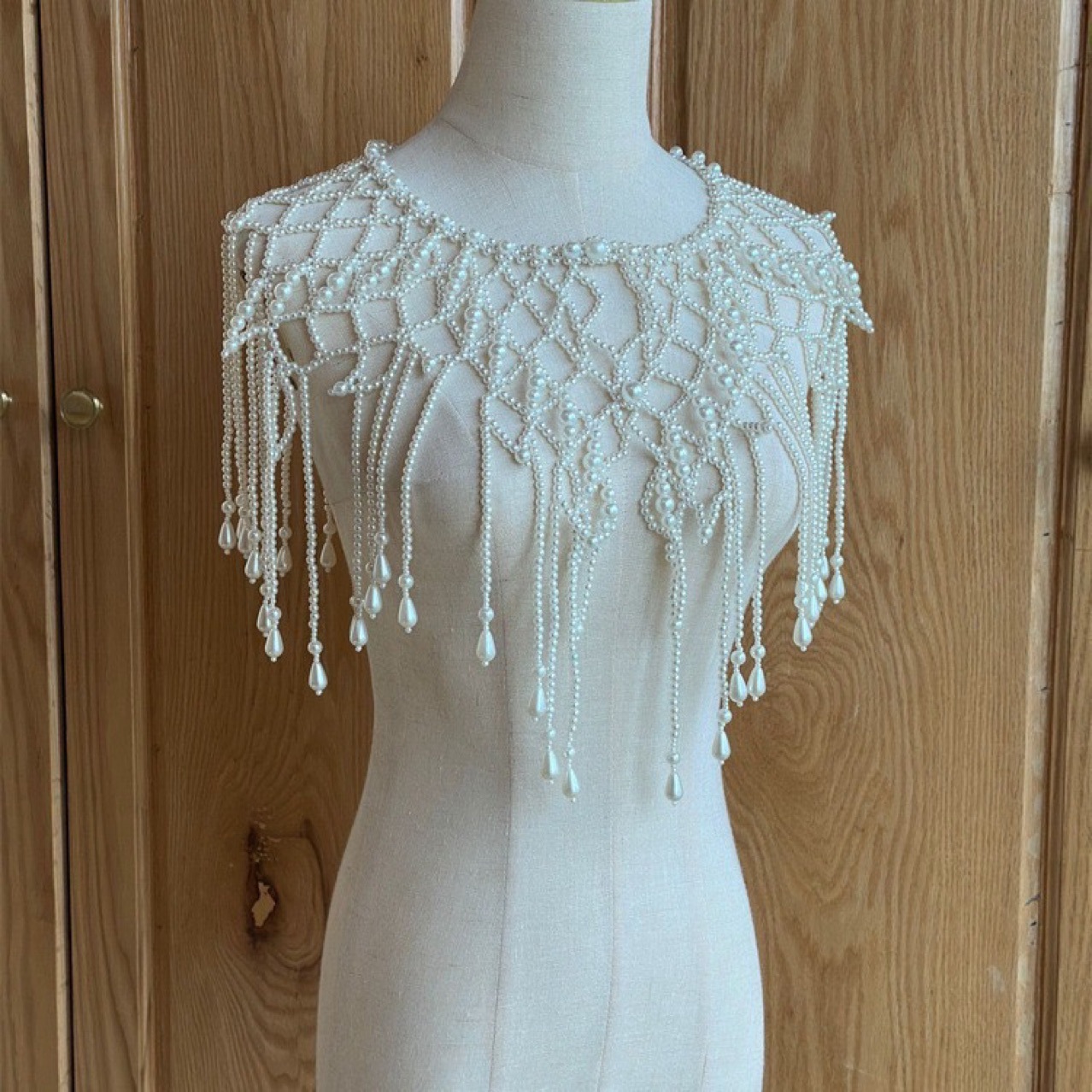 Body Jewelry Vest - El Yapımı İnci Katmanlı Vücut Zinciri,