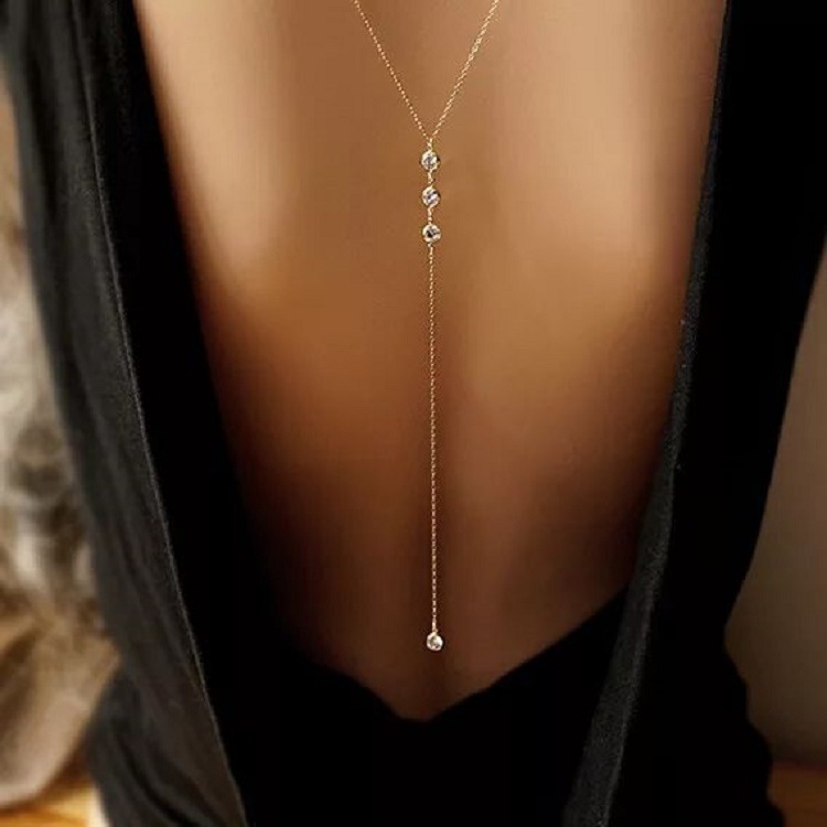 Body Jewelry - Yeni Rhinestone Seksi Kadın Sırt Zinciri
