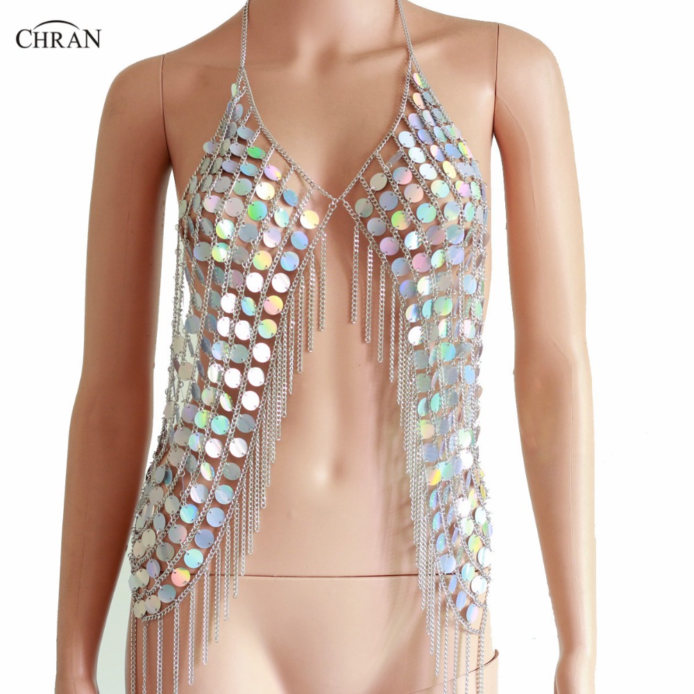 Body Jewelry Vest - Chran yeni seksi kıvılcım yelek yaz