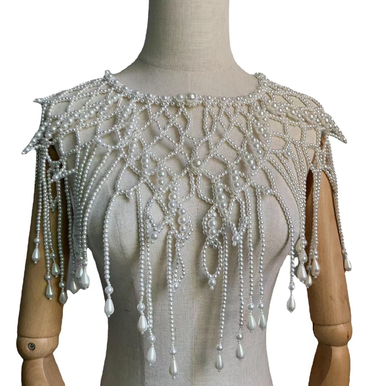 Body Jewelry Vest - Viktorya dönemi esintili boncuklu şal yelek