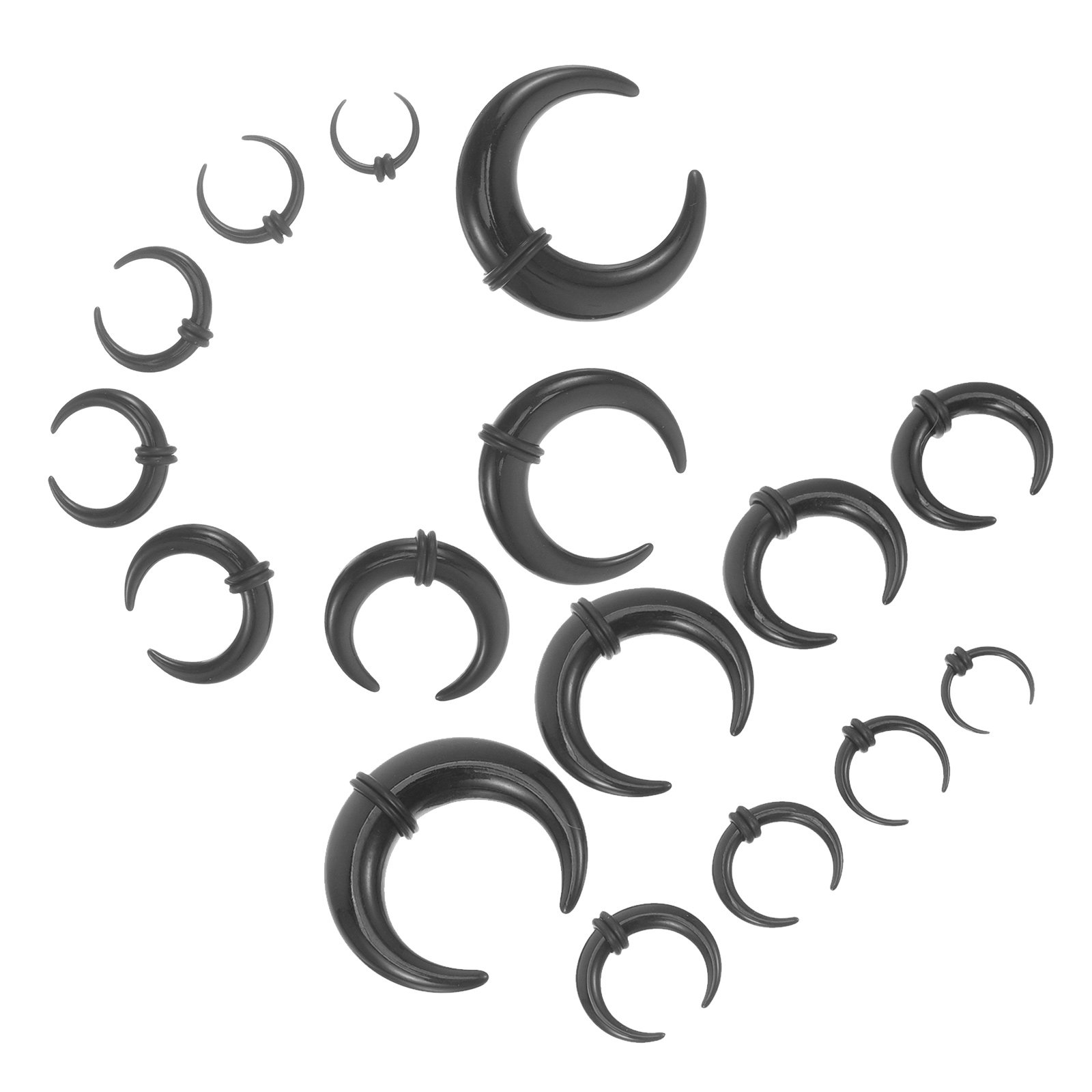 Body Jewelry For Sensitive Skin - 16 Parça Siyah Akrilik Septum Halka