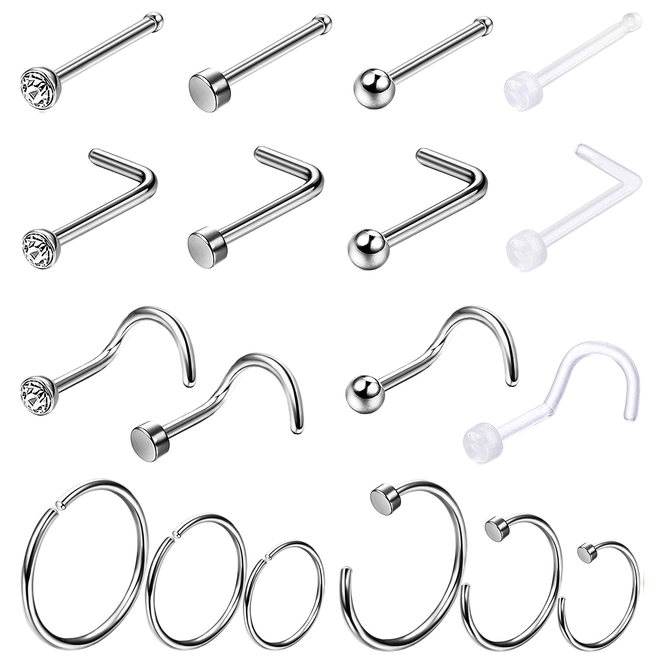 Body Jewelry For Sensitive Skin - 1 adet hipoalerjenik burun halkası çıtçıt