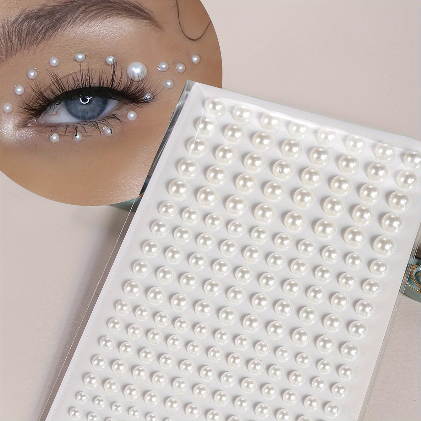 Body Jewelry Stickers - Sahte İnci Kadın Üç Boyutlu Yüz
