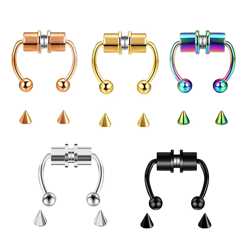 Body Jewelry Nose - Sahte piercing burun halkası Hoop Septum