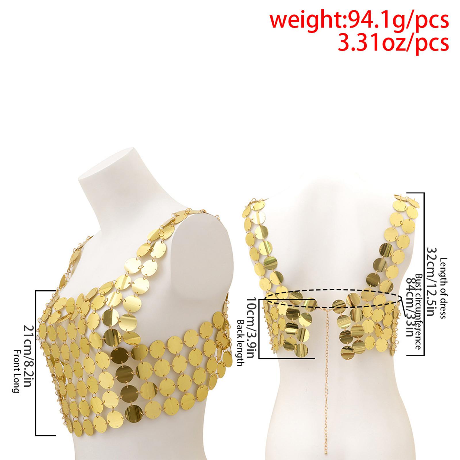 Body Jewelry Vest - Payetli Yelek Atletler Gece Kulübü Dans