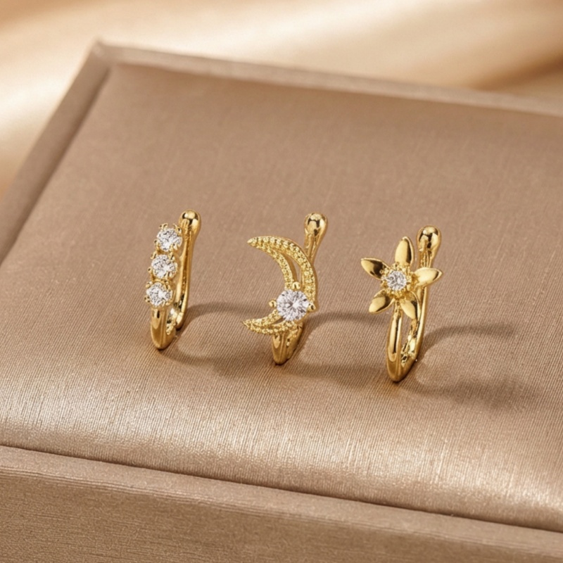 Body Jewelry Nose - 3 parçalı retro hafif lüks burun