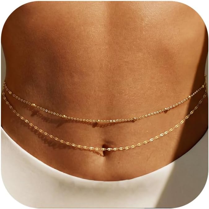 Body Jewelry Types - 14 Ayar Altın Kaplama Bel Zinciri