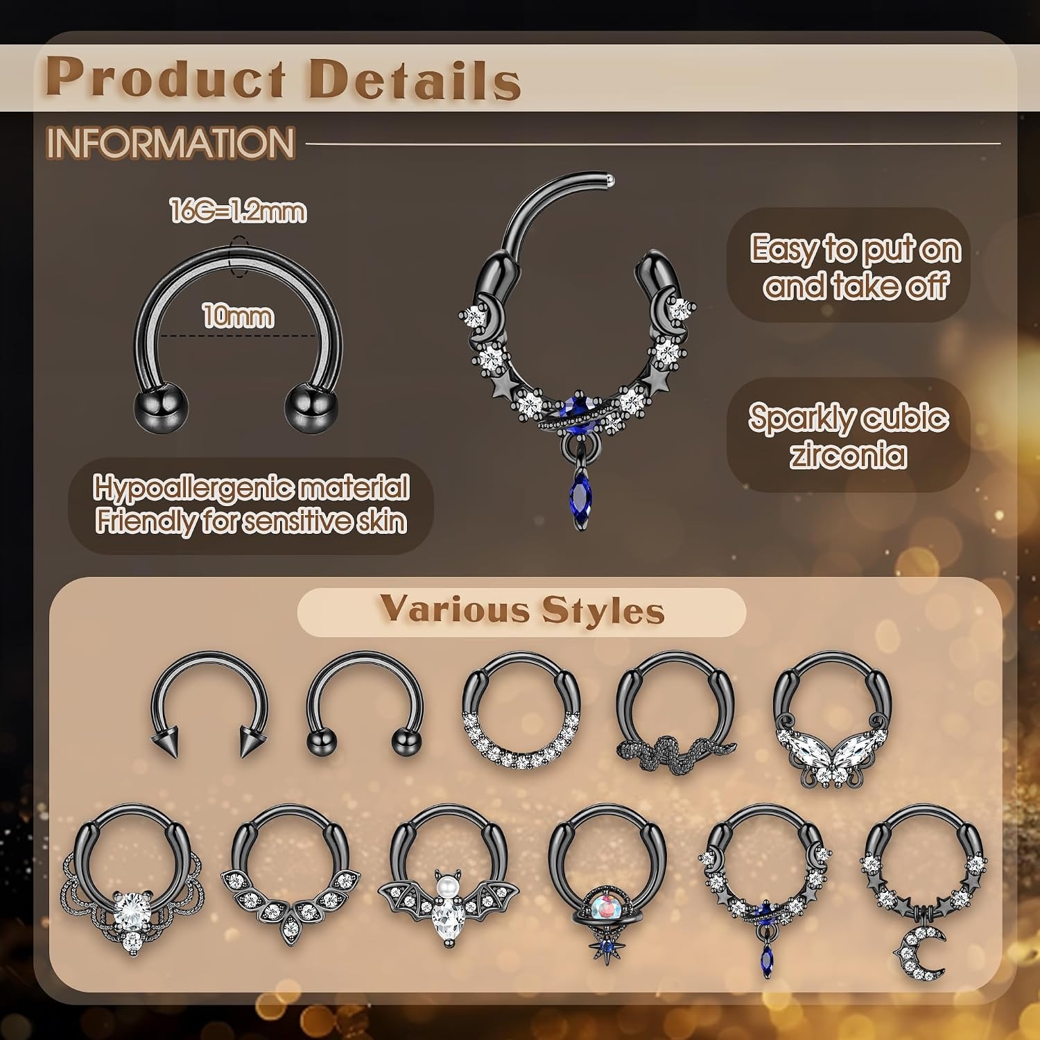 FASACCO Septum Halkaları Septu - Body Jewelry For Sensitive Skin incelemesi ve fiyatı