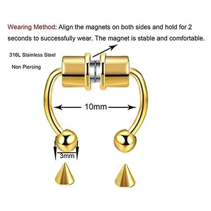 1/2/3 adet sahte manyetik buru - Body Jewelry Nose incelemesi ve fiyatı