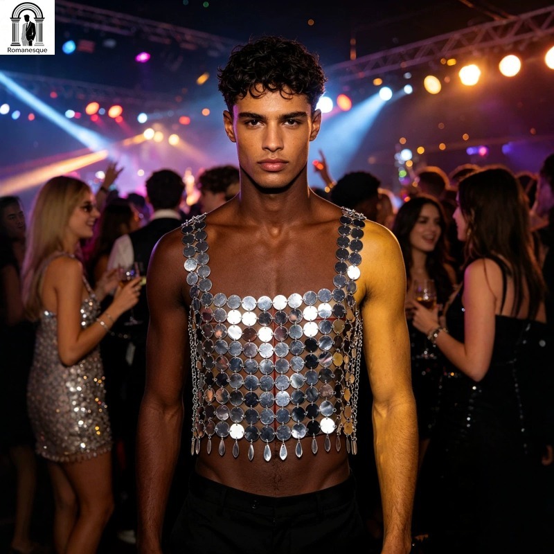 Moda erkek ışıltılı disk zinci - Body Jewelry Vest incelemesi ve fiyatı