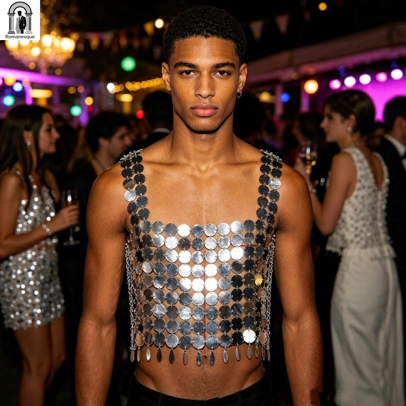 Moda erkek ışıltılı disk zinci - Body Jewelry Vest incelemesi ve fiyatı
