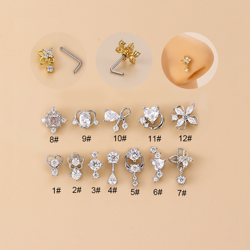 20G L Şekilli Kübik Zirkon Bur - Body Jewelry Nose incelemesi ve fiyatı
