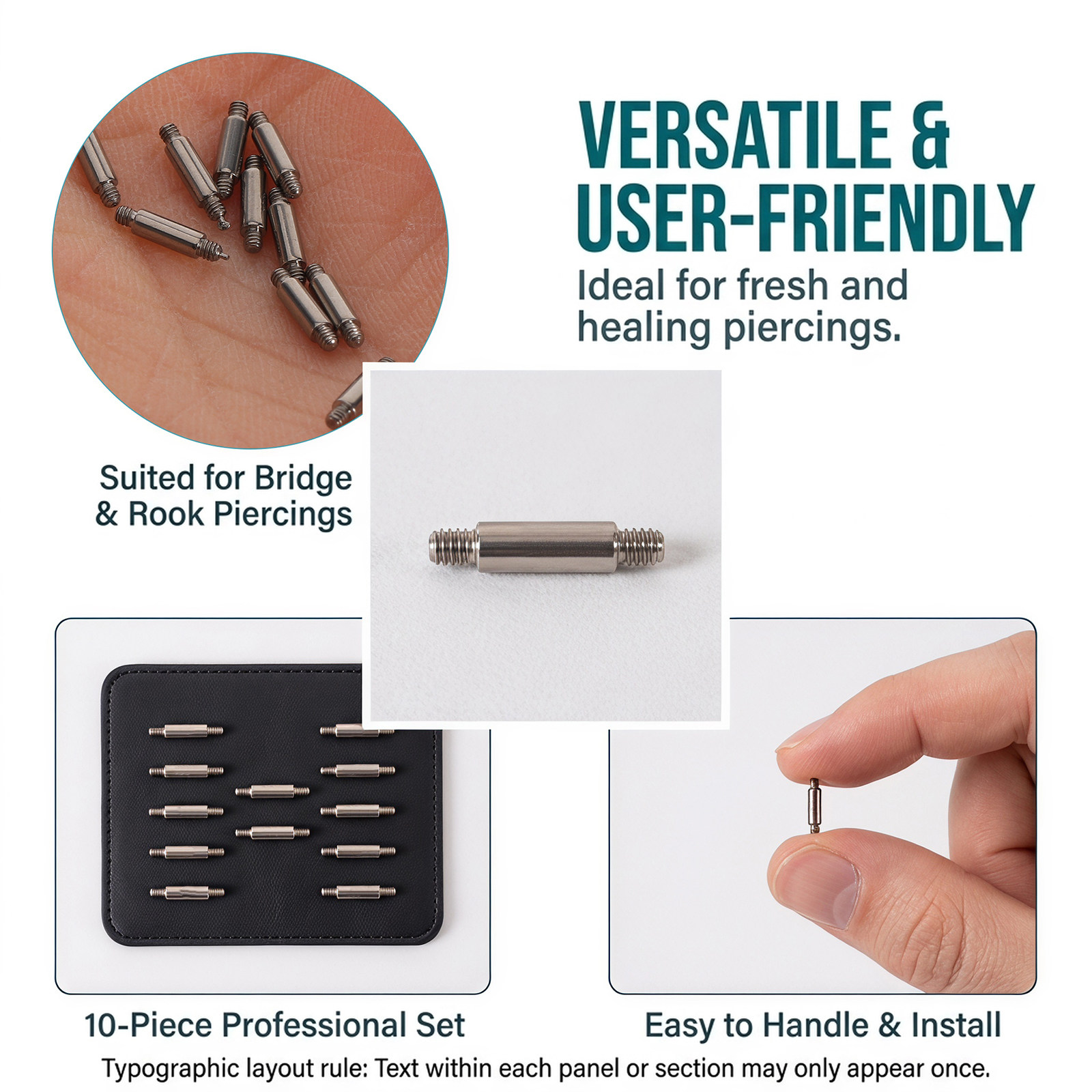 10 Adet 14G Titanyum Kulak Köp - Body Jewelry For Sensitive Skin incelemesi ve fiyatı
