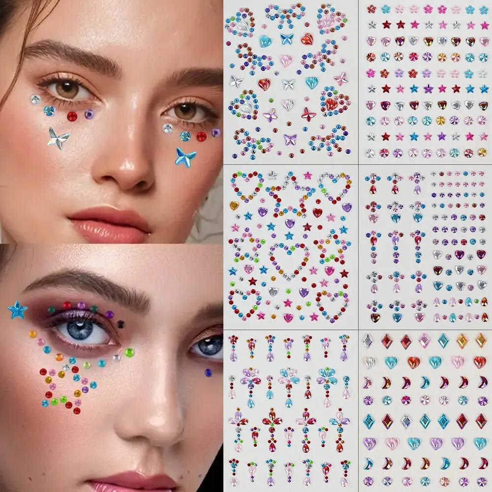 1 sayfalık renkli yay/yıldız/k - Body Jewelry Stickers incelemesi ve fiyatı