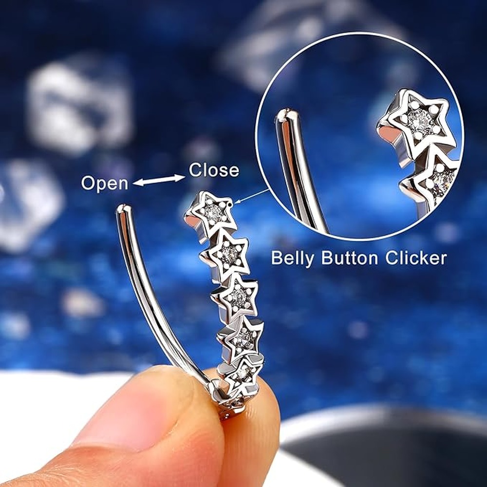 Şık Düğmeli Halka Üst Kulak Kü - Body Jewelry For Sensitive Skin incelemesi ve fiyatı