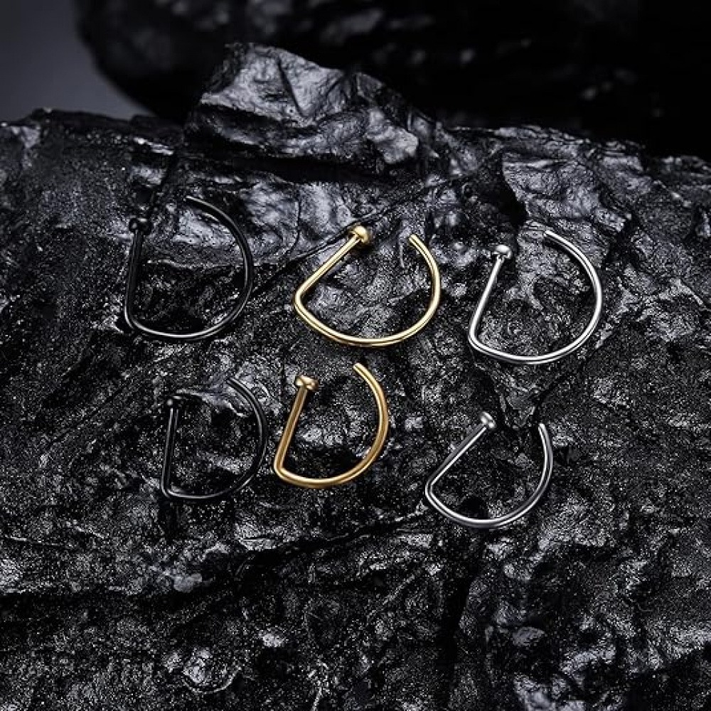 4'lü Paket Deliksiz D Şekilli  - Body Jewelry Nose incelemesi ve fiyatı