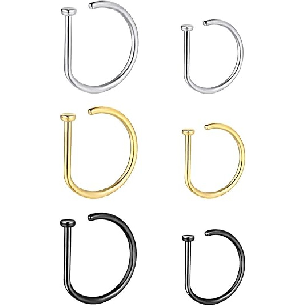 4'lü Paket Deliksiz D Şekilli  - Body Jewelry Nose incelemesi ve fiyatı